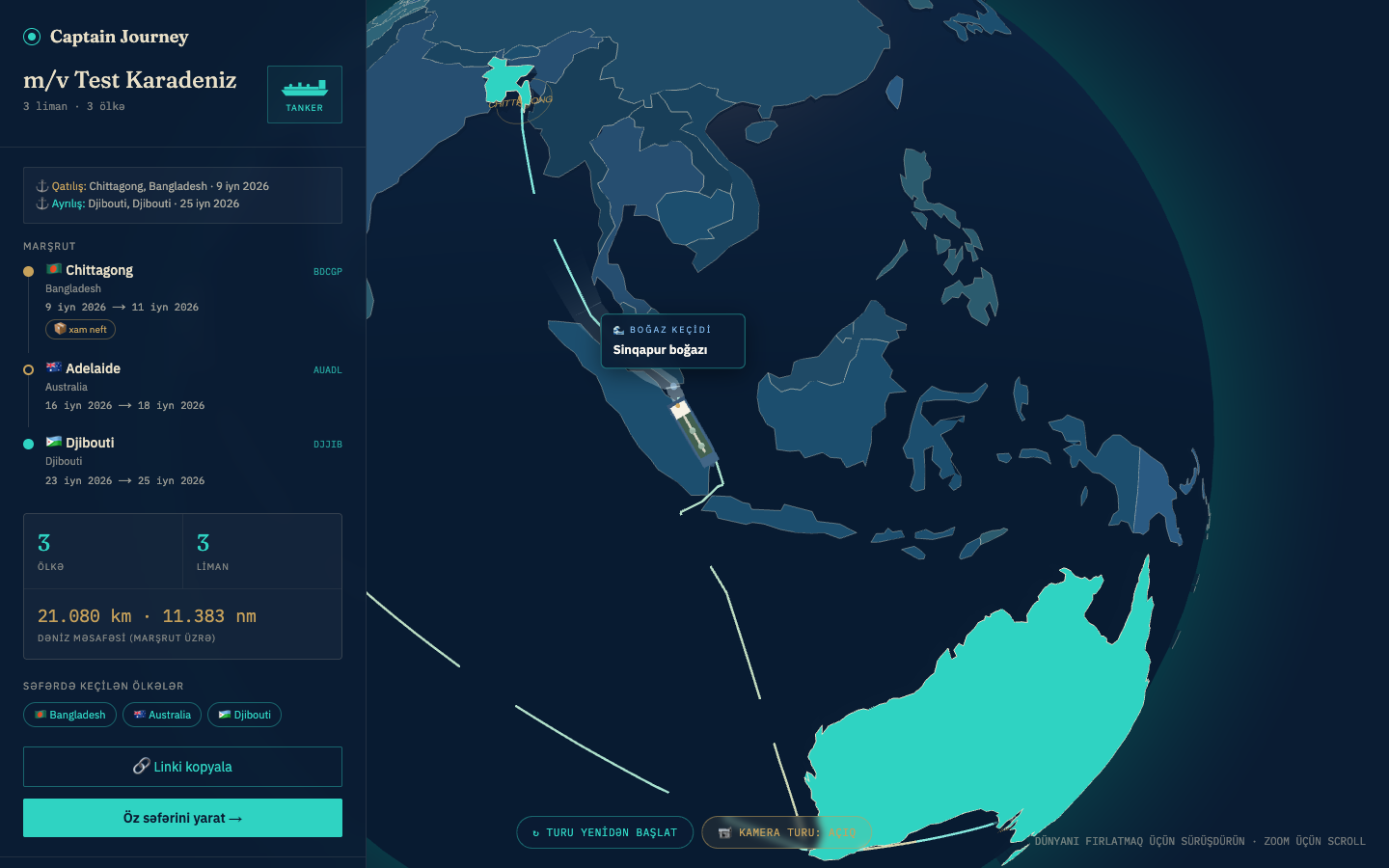 TrackBook — 3D voyage map